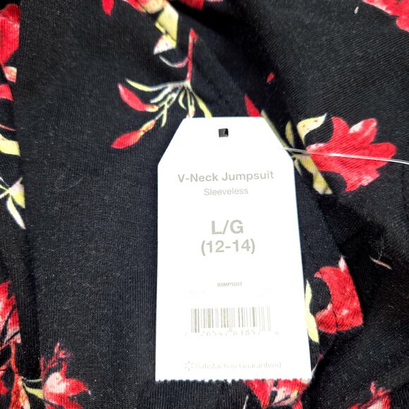 NWT Time & True Large Red Womens Sleeveless Jumpsuit Romper Miss 12 14 L New Tag - Picture 4 of 7